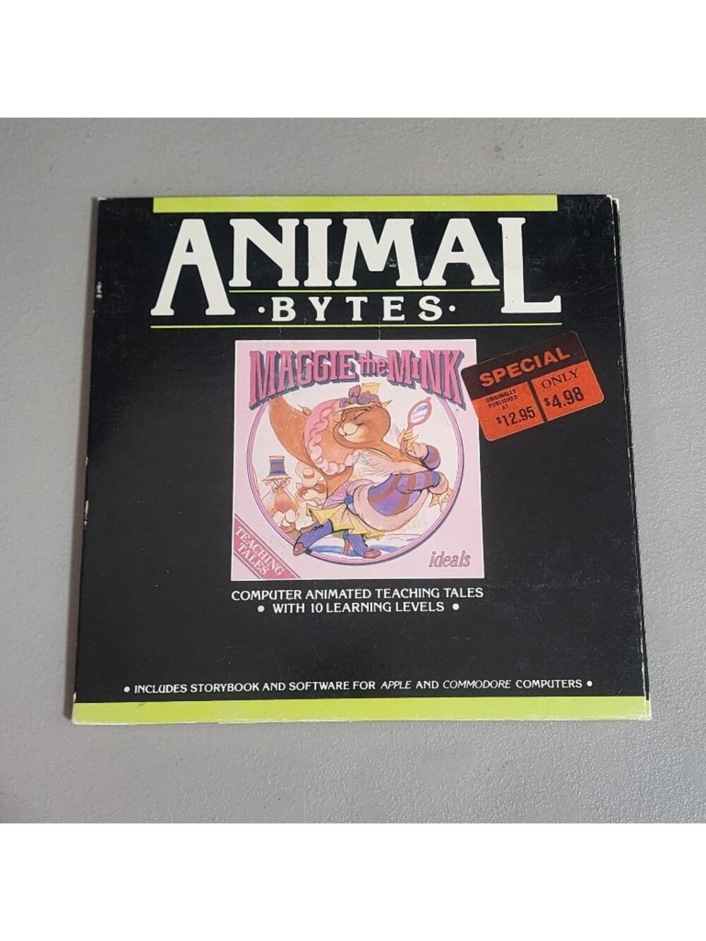 Animal Bytes Maggie the Mink Software Apple Commodore 64 C64 Vintage 1980s...